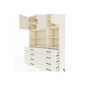 Hyperion Gardrop 8 Raflı 8 Çekmeceli 3 Kapaklı 132x44x195 Aytaşı-aytaşı