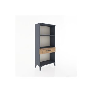 Hyperion Dolap 2 Raflı Tek Çekmeceli 60x44x134 Antrasit-çam