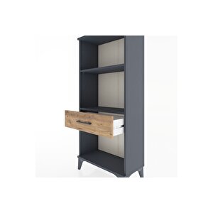 Hyperion Dolap 2 Raflı Tek Çekmeceli 60x44x134 Antrasit-çam