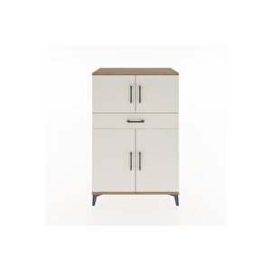 Hyperion Dolap 2 Raflı Tek Çekmeceli 4 Kapaklı 88x44x134 Çam-aytaşı