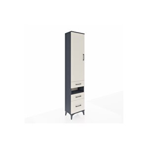 Arges Dolap 4 Raflı 3 Çekmeceli Tek Kapaklı 44x30x221 Antrasit-aytaşı