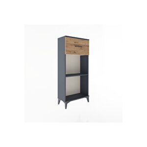 Arges Dolap Tek Raflı Tek Çekmeceli 60x30x134 Antrasit-çam