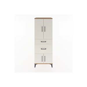 Hyperion Dolap 3 Raflı 2 Çekmeceli 4 Kapaklı 60x44x163 Çam-aytaşı