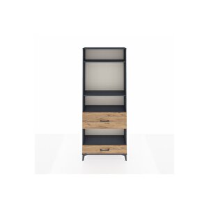 Arges Dolap 4 Raflı 2 Çekmeceli 88x30x221 Antrasit-çam