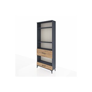 Arges Dolap 4 Raflı 2 Çekmeceli 88x30x221 Antrasit-çam