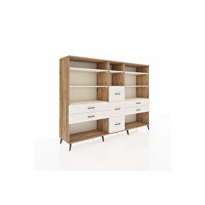 Hyperion Dolap 8 Raflı 7 Çekmeceli  220x44x163 Çam-aytaşı