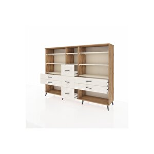 Hyperion Dolap 8 Raflı 7 Çekmeceli  220x44x163 Çam-aytaşı