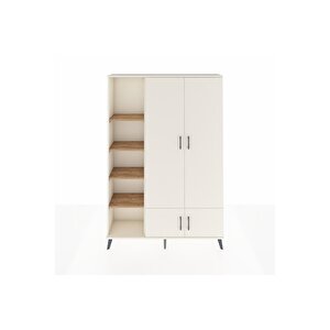 Arges Dolap 6 Raflı 4 Kapaklı Tek Askılı 132x30x195 Aytaşı-aytaşı/çam
