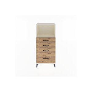 Arges Dolap Tek Raflı 4 Çekmeceli 60x30x134 Aytaşı-çam