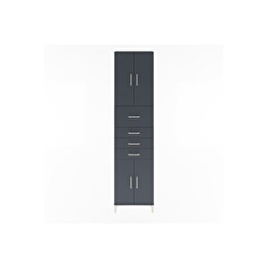 Arges Dolap 3 Raflı 4 Çekmeceli 4 Kapaklı 60x30x243 Antrasit-antrasit