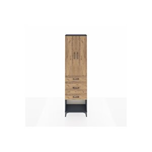 Arges Dolap 2 Raflı 3 Çekmeceli Tek Askılı 60x30x221 Antrasit-çam