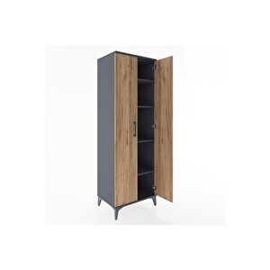 Hyperion Dolap 4 Raflı 60x44x182 Antrasit-çam