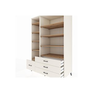 Kronos Dolap 9 Raflı 4 Çekmeceli  132x59x195 Aytaşı-çam/aytaşı