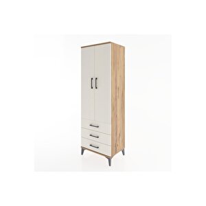 Hyperion Dolap Tek Raflı 3 Çekmeceli Tek Askılı 60x44x182 Çam-aytaşı