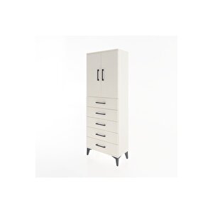Arges Dolap 2 Raflı 5 Çekmeceli 2 Kapaklı 60x30x163 Aytaşı-aytaşı
