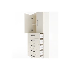 Arges Dolap 2 Raflı 5 Çekmeceli 2 Kapaklı 60x30x163 Aytaşı-aytaşı
