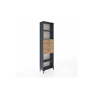 Arges Dolap 3 Raflı 3 Çekmeceli 60x30x221 Antrasit-çam