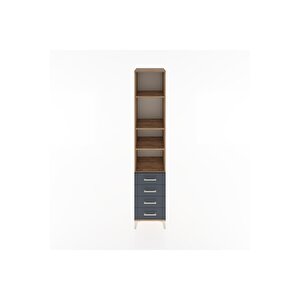 Hyperion Dolap 4 Raflı 4 Çekmeceli 44x44x221 Çam-antrasit