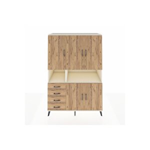 Kronos Dolap 7 Raflı 4 Çekmeceli 5 Kapaklı 132x59x195 Aytaşı-çam/çam