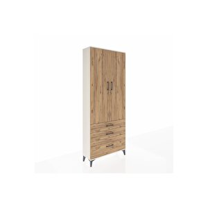 Arges Dolap 2 Raflı 3 Çekmeceli Tek Askılı 88x30x221 Aytaşı-çam