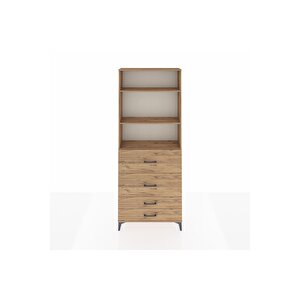 Arges Dolap 3 Raflı 4 Çekmeceli 88x30x221 Çam-çam
