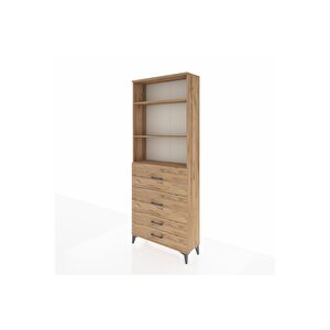 Arges Dolap 3 Raflı 4 Çekmeceli 88x30x221 Çam-çam