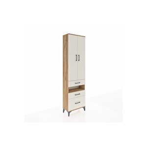 Arges Dolap 4 Raflı 3 Çekmeceli 2 Kapaklı 60x30x221 Çam-aytaşı