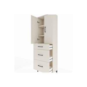 Arges Dolap 3 Raflı 3 Çekmeceli 2 Kapaklı 60x30x182 Aytaşı-aytaşı