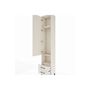 Arges Dolap 3 Raflı 2 Çekmeceli Tek Askılı 44x30x221 Aytaşı-aytaşı