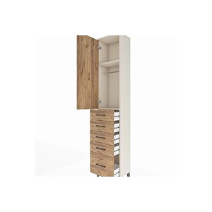 Arges Dolap 2 Raflı 5 Çekmeceli Tek Askılı 44x30x221 Aytaşı-çam