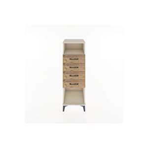 Hyperion Dolap Tek Raflı 4 Çekmeceli 44x44x134 Aytaşı-çam