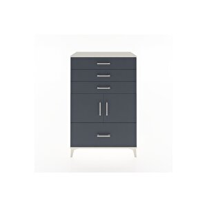 Hyperion Dolap Tek Raflı 4 Çekmeceli 2 Kapaklı 88x44x134 Aytaşı-antrasit