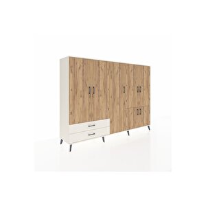Hyperion Dolap 12 Raflı 2 Çekmeceli 7 Kapaklı 220x44x163 Aytaşı-çam/aytaşı