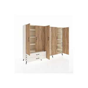 Hyperion Dolap 12 Raflı 2 Çekmeceli 7 Kapaklı 220x44x163 Aytaşı-çam/aytaşı