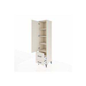 Hyperion Dolap 4 Raflı 2 Çekmeceli Tek Kapaklı 44x44x195 Aytaşı-aytaşı