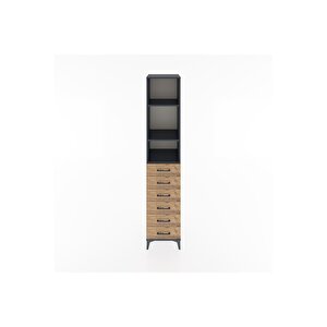 Hyperion Dolap 3 Raflı 6 Çekmeceli 44x44x221 Antrasit-çam