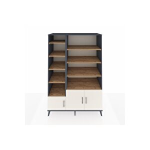 Kronos Dolap 10 Raflı 3 Kapaklı 132x59x195 Antrasit-aytaşı/çam