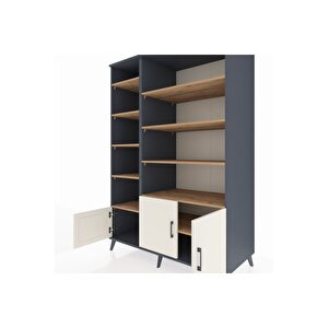 Kronos Dolap 10 Raflı 3 Kapaklı 132x59x195 Antrasit-aytaşı/çam