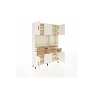 Arges Dolap 9 Raflı 3 Çekmeceli 6 Kapaklı 132x30x195 Aytaşı-aytaşı/çam