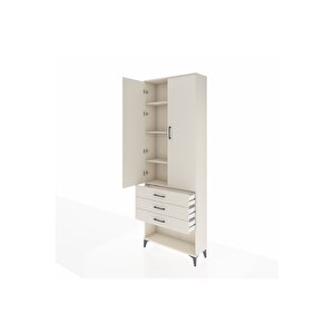 Arges Dolap 4 Raflı 3 Çekmeceli 2 Kapaklı 88x30x243 Aytaşı-aytaşı