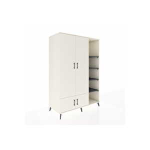 Kronos Dolap 6 Raflı 4 Kapaklı Tek Askılı 132x59x195 Aytaşı-aytaşı/antrasit