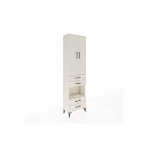 Arges Dolap 4 Raflı 4 Çekmeceli 2 Kapaklı 60x30x221 Aytaşı-aytaşı