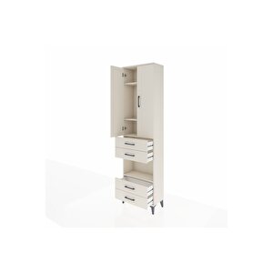 Arges Dolap 4 Raflı 4 Çekmeceli 2 Kapaklı 60x30x221 Aytaşı-aytaşı