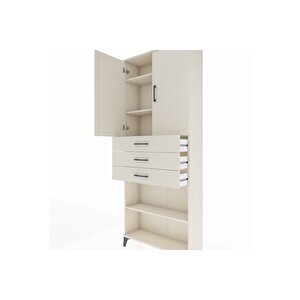 Arges Dolap 4 Raflı 3 Çekmeceli 2 Kapaklı 88x30x221 Aytaşı-aytaşı