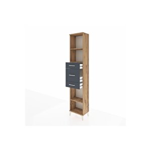 Arges Dolap 3 Raflı 3 Çekmeceli 44x30x221 Çam-antrasit