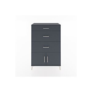 Hyperion Dolap 3 Çekmeceli 2 Kapaklı 88x44x134 Antrasit-antrasit