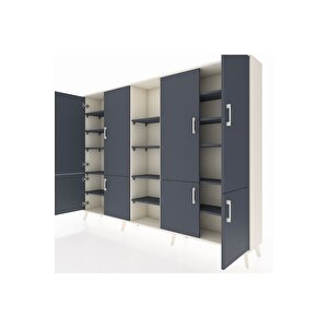 Arges Dolap 14 Raflı 8 Kapaklı 220x30x163 Aytaşı-antrasit