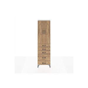 Arges Dolap 2 Raflı 5 Çekmeceli Tek Askılı 60x30x221 Aytaşı-çam