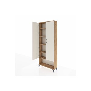 Arges Dolap 5 Raflı 2 Kapaklı 88x30x221 Çam-aytaşı