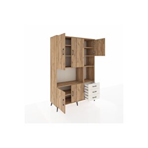 Hyperion Dolap 9 Raflı 3 Çekmeceli 5 Kapaklı 132x44x195 Çam-çam/aytaşı